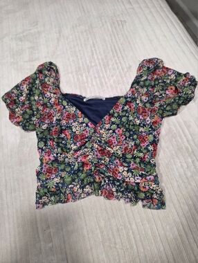 Urban Outfitters Navy Floral  Crop Top